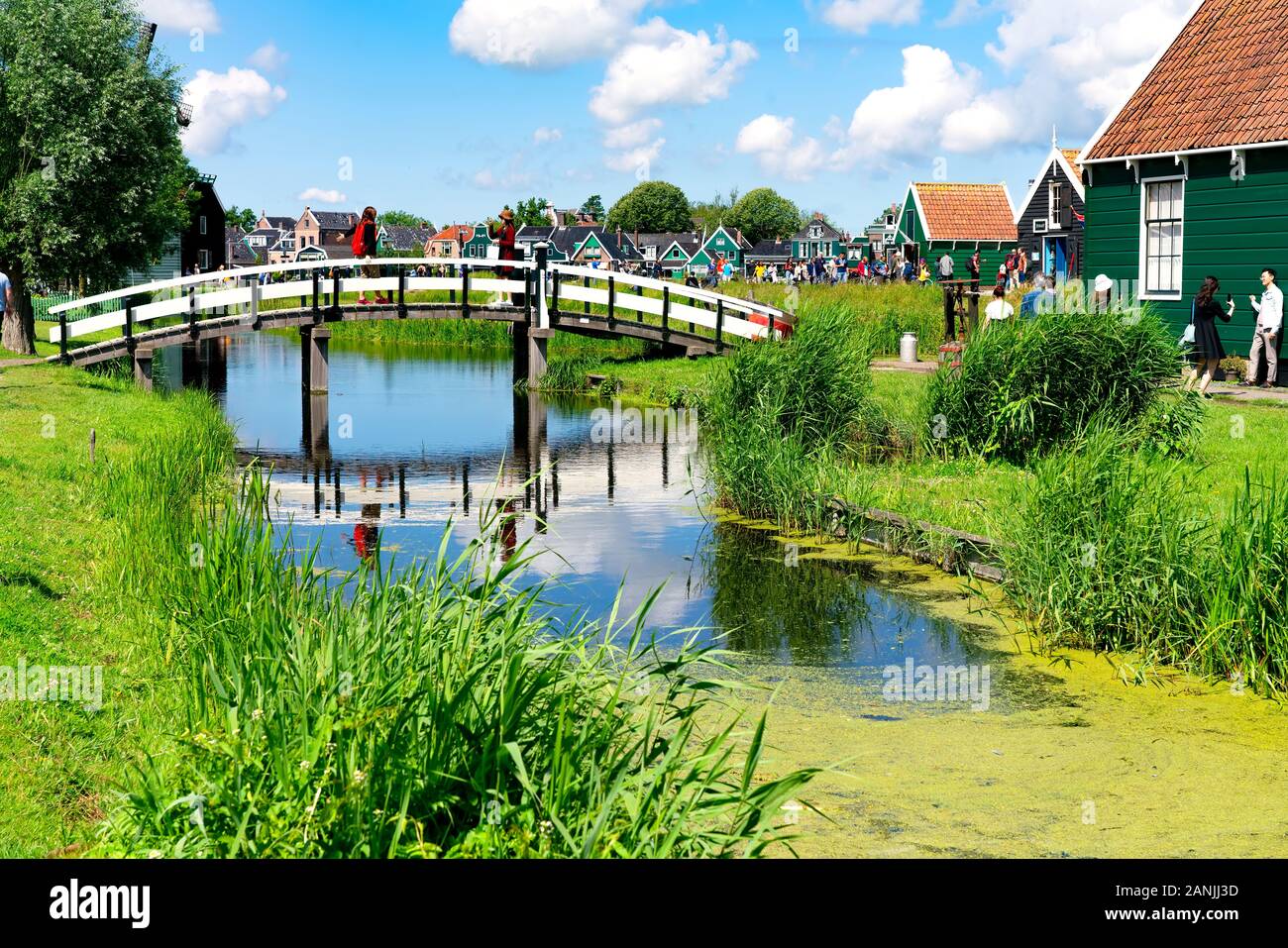 Netherlands, 06/2019: Zaanse Schans is one of the popular tourist attractions of the Netherlands. Stock Photo