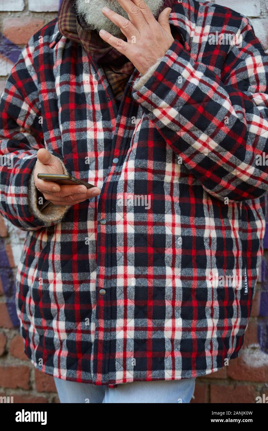 red and black checkered jacket