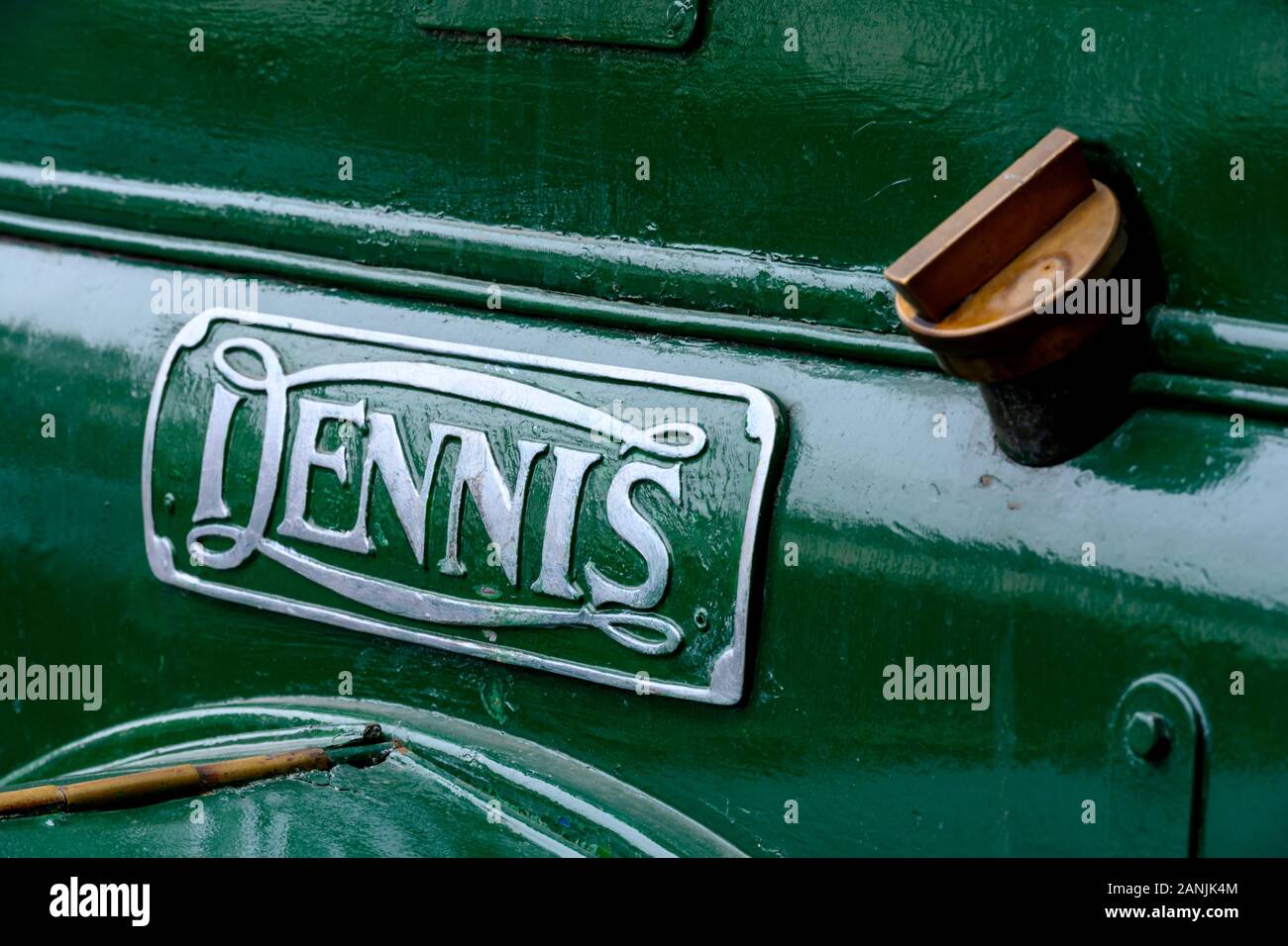 Petrol tank cap on vintage Dennis 6 a 1931 vintage bus. Stock Photo