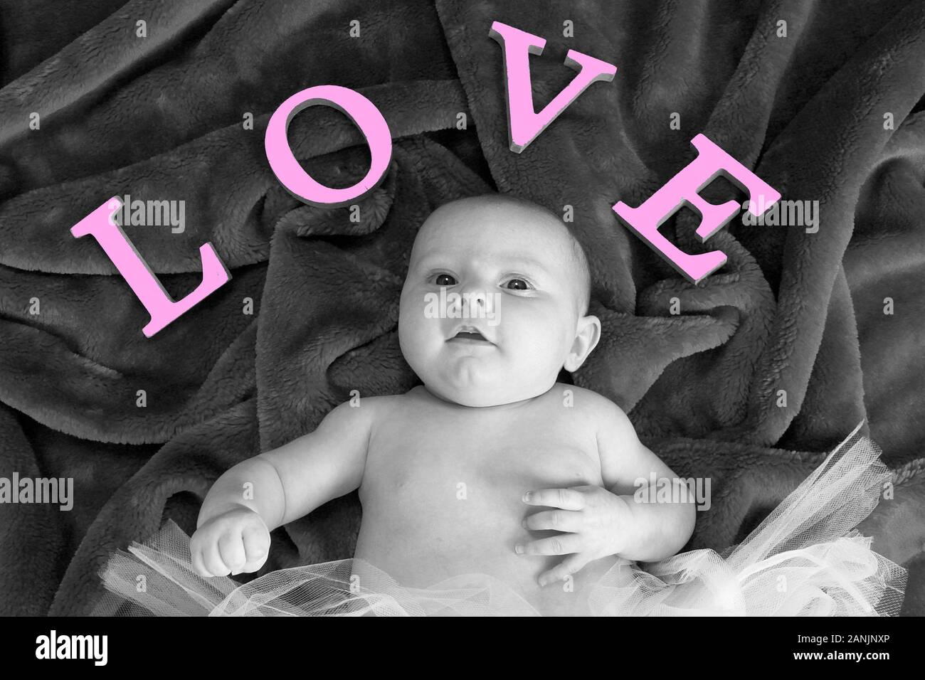 3 month old baby girl Stock Photo Alamy