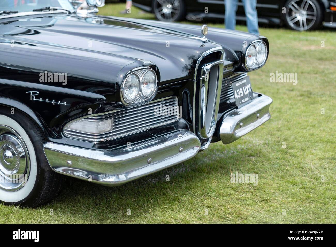 vintage black 1958 Edsel Ranger at Stars & Stripes American Classic car show Stock Photo