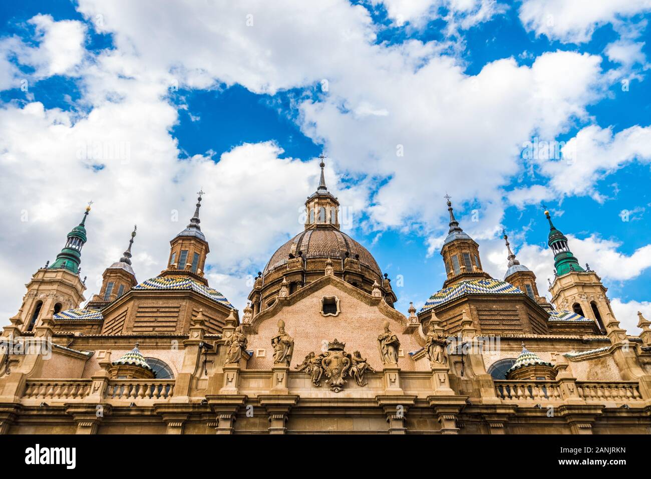 View of beautiful buildings in Zaragoza Stock Photo