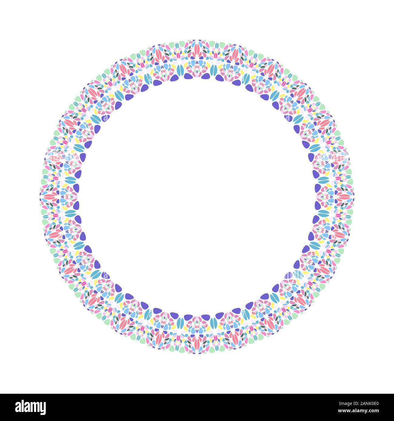 Abstract geometrical floral circle - circular vector design element on white background Stock Vector