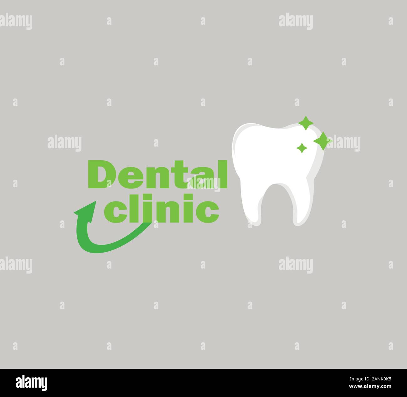 Stylish flat vector logo dental clinic. Stock Vector