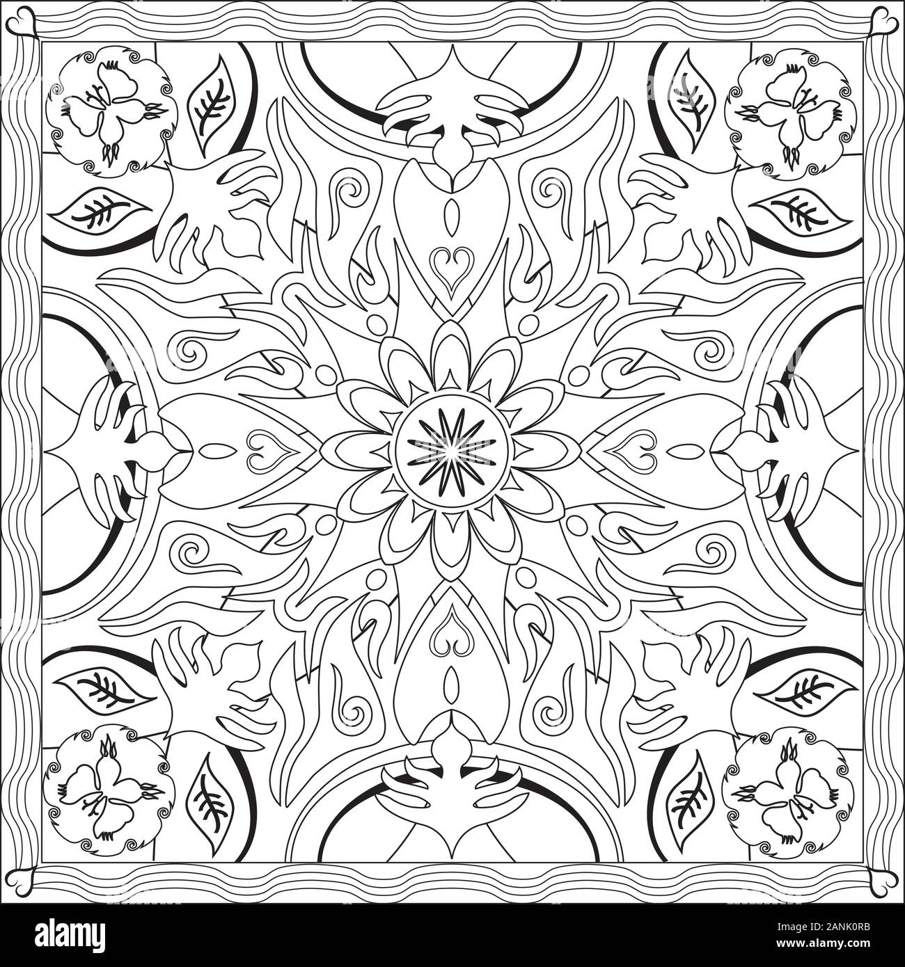 Mandala Coloring Page Flower Design Element for Adult Color Book Stock  Vector Image & Art - Alamy