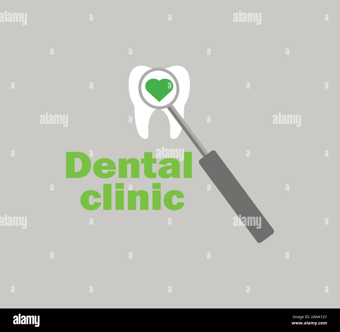Creative flat logo dentistry - tooth icon and dental tool Stock Vector