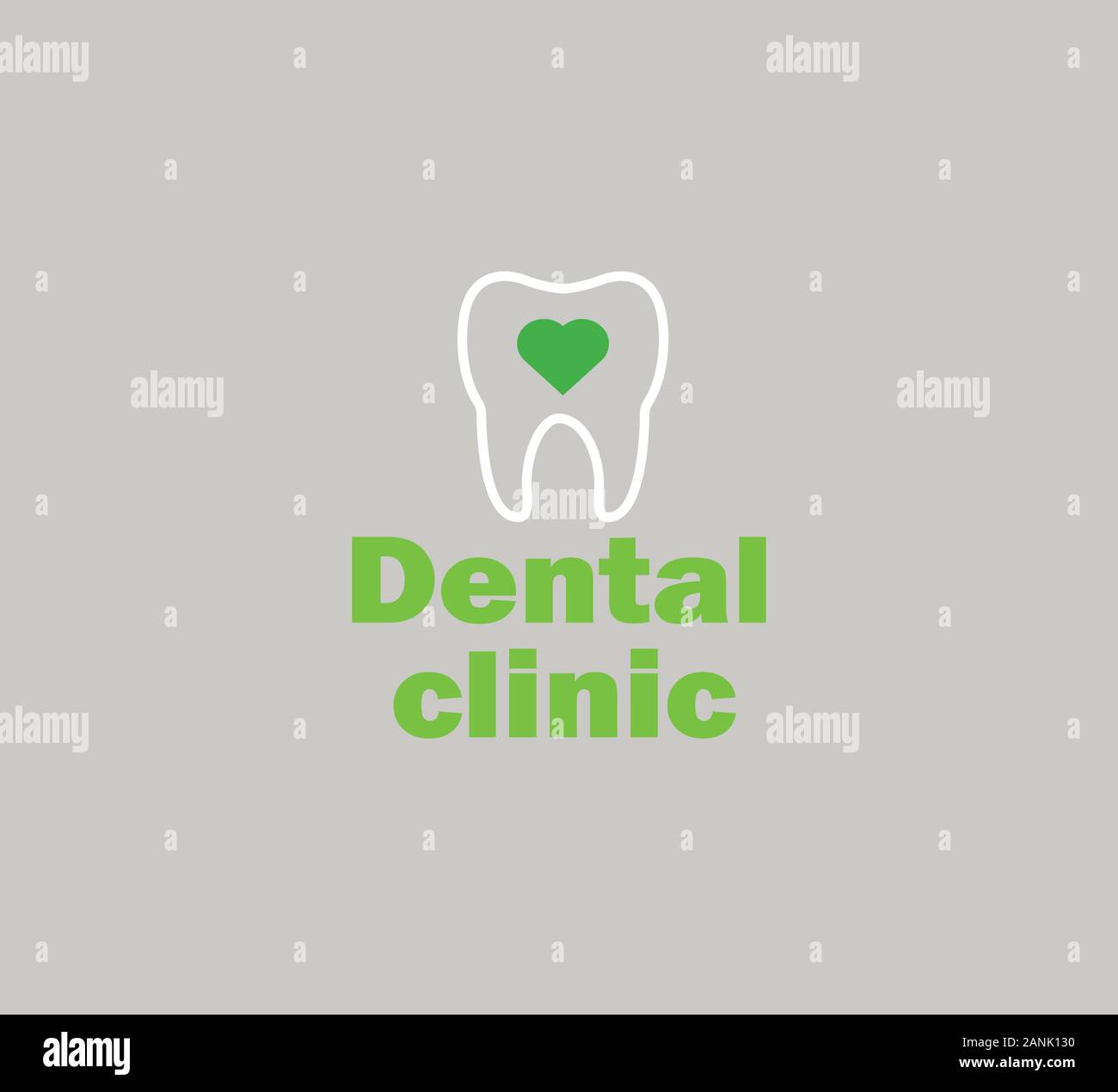 vector template - tooth and heart silhouette Stock Vector