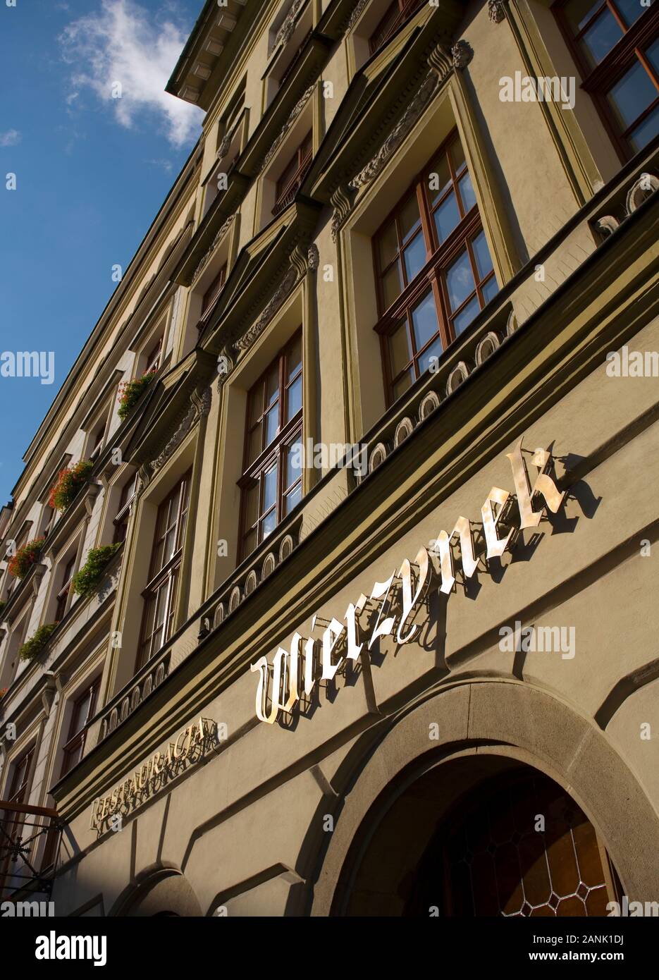 Poland Krakow Main Market Square Wierzynek restaurant Stock Photo