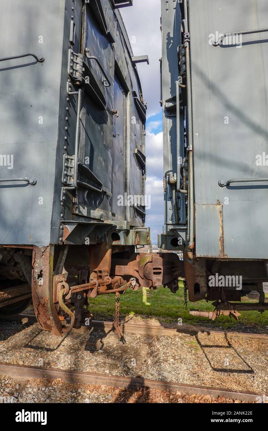 old metal train cars