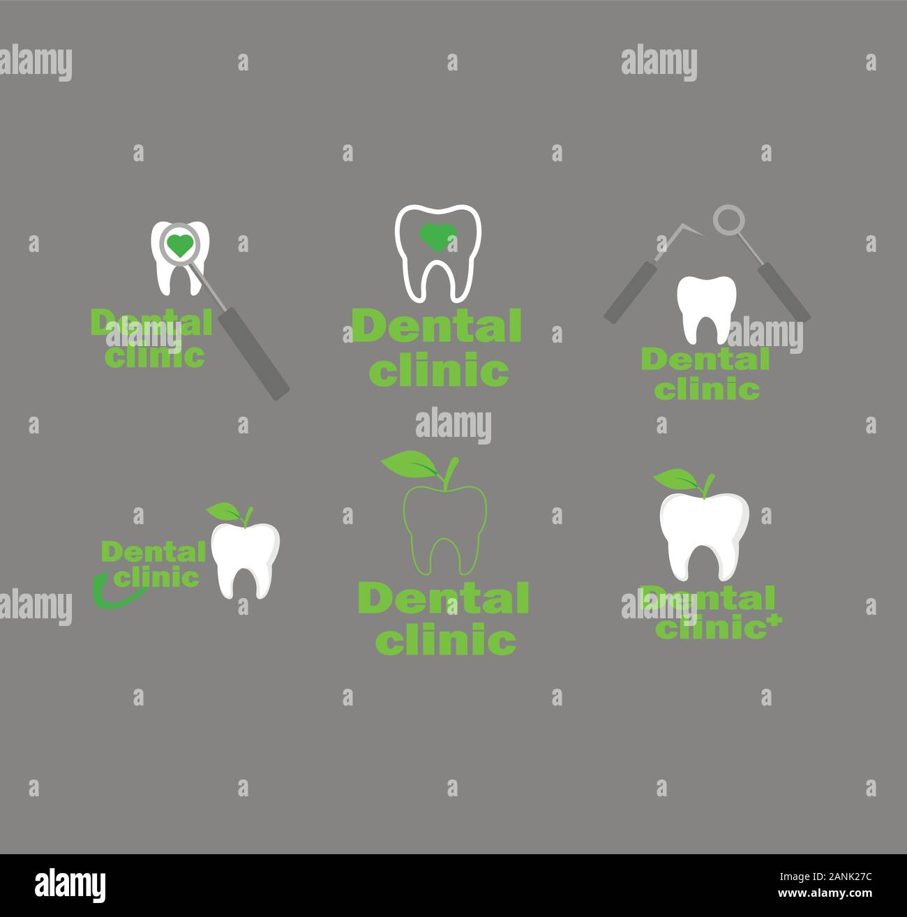 Dental clinic vector template - set of icons Stock Vector Image & Art ...