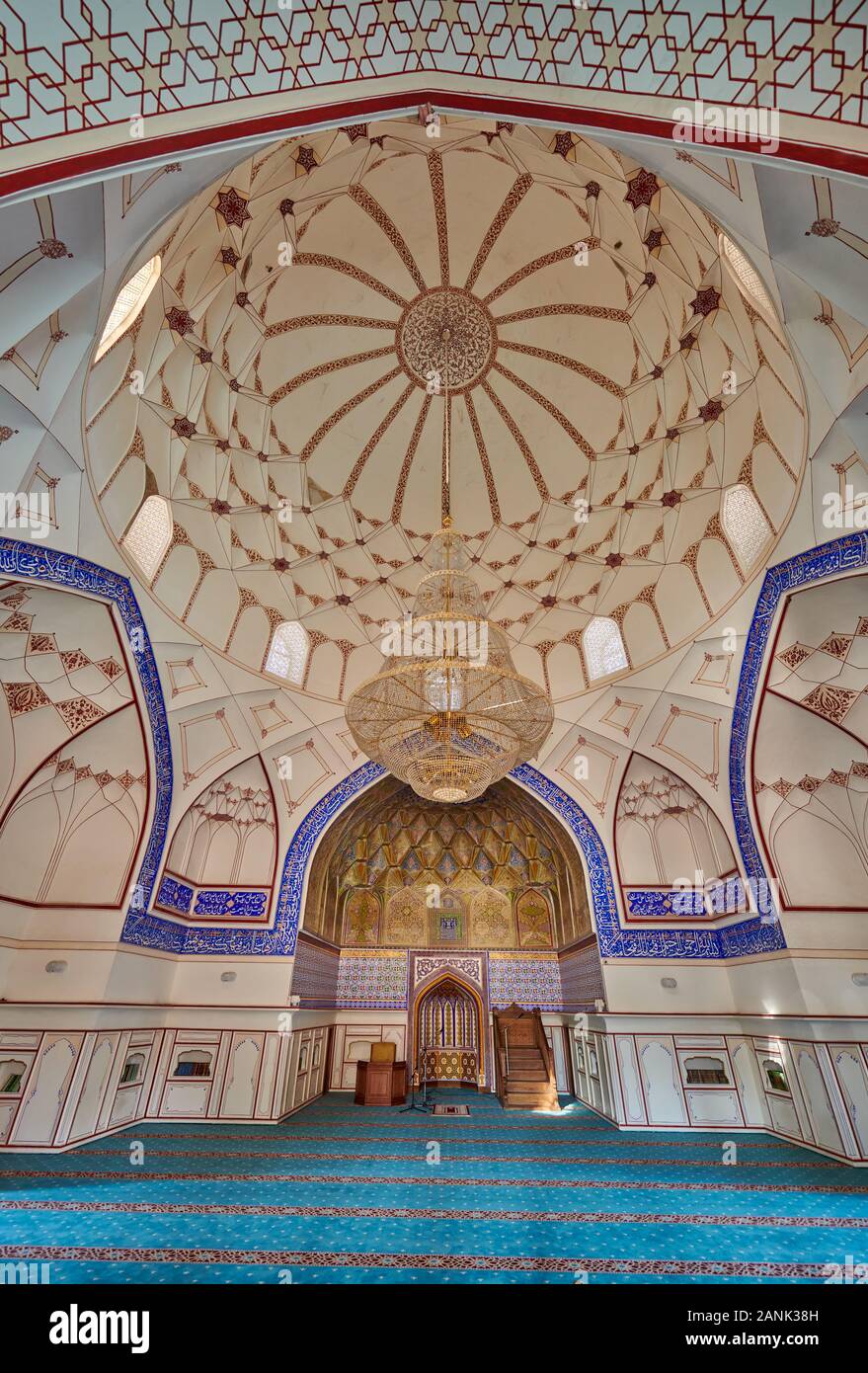 interior shot of Bolo Hovuz Mosque or Bolo Hauz mosque, Bukhara, Uzbekistan, Central Asia Stock Photo