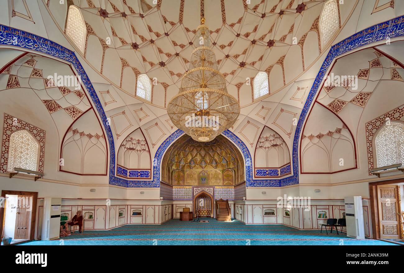 interior shot of Bolo Hovuz Mosque or Bolo Hauz mosque, Bukhara, Uzbekistan, Central Asia Stock Photo