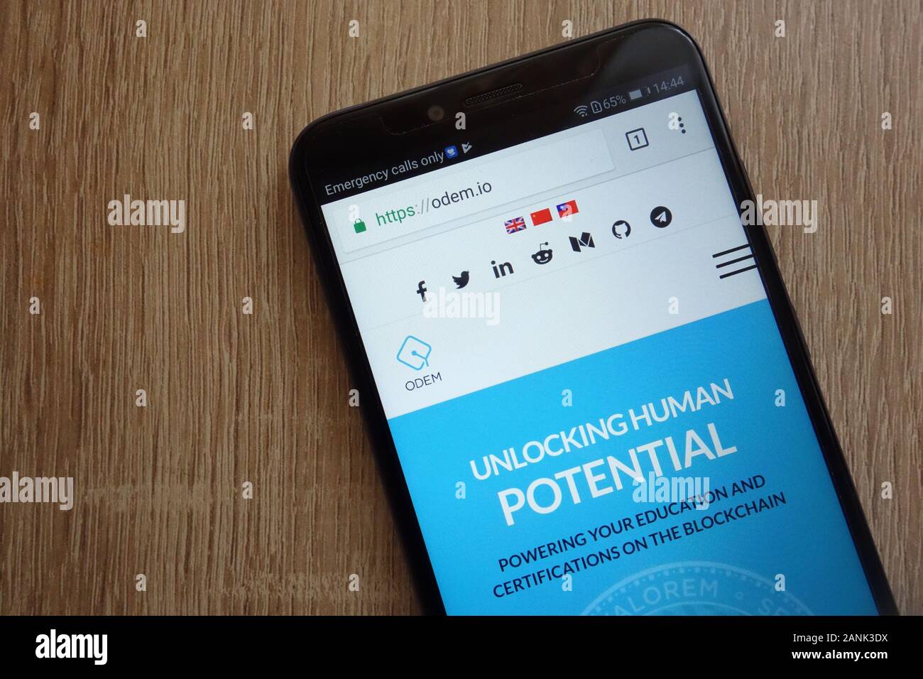 ODEM (ODE) cryptocurrency logo displayed on smartphone Stock Photo - Alamy