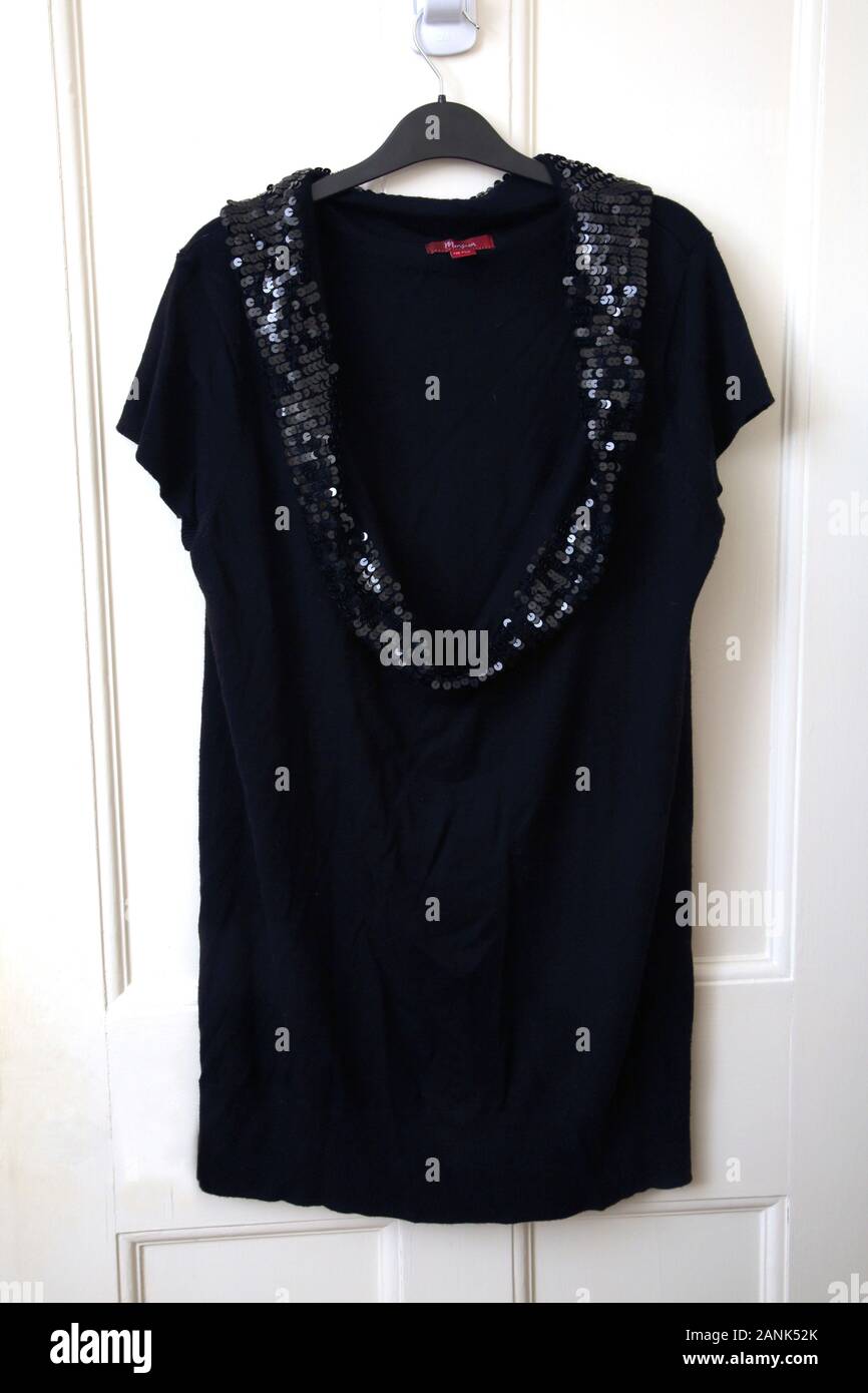 Sequin Cowl Neck Stock Photo 
