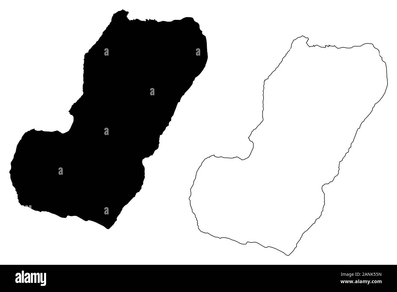 Bioko island (Republic of Equatorial Guinea) map vector illustration, scribble sketch Fernando Po map Stock Vector
