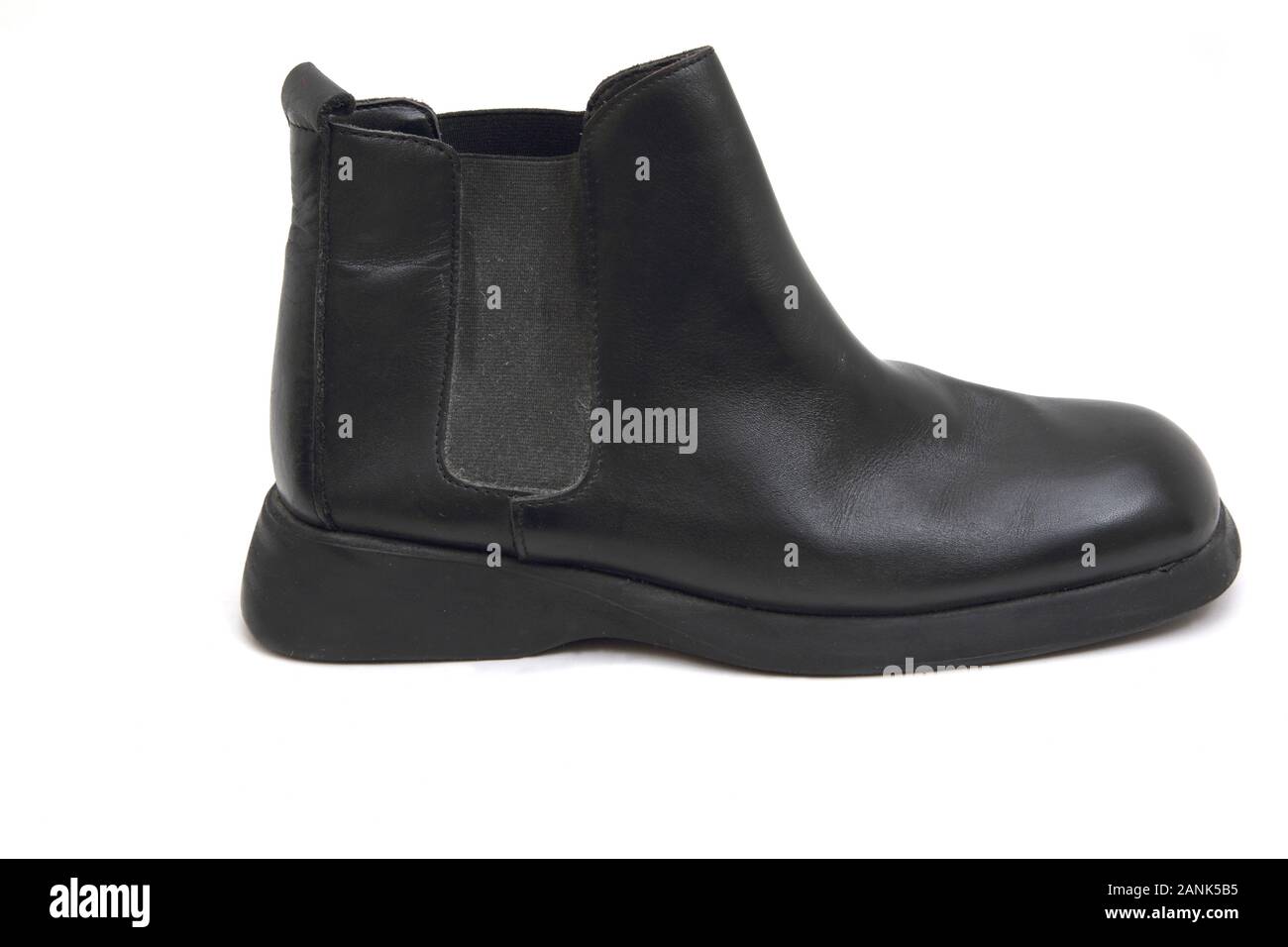 Black Leather Chelsea Boot Stock Photo