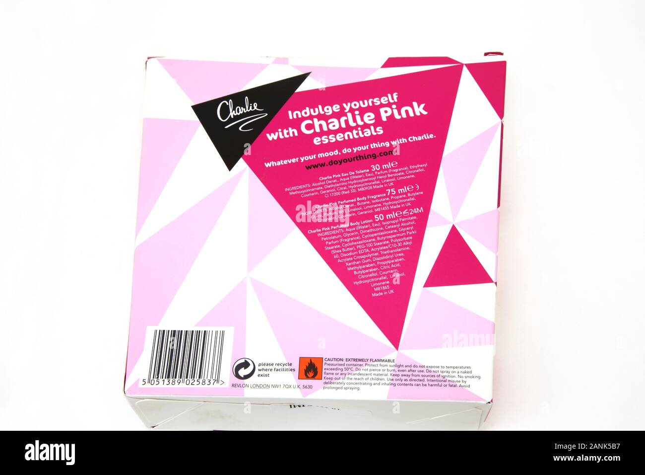 Charlie Pink Coffret Set - Body Lotion, Eau De Toilette and Body Spray List  of contents Stock Photo - Alamy