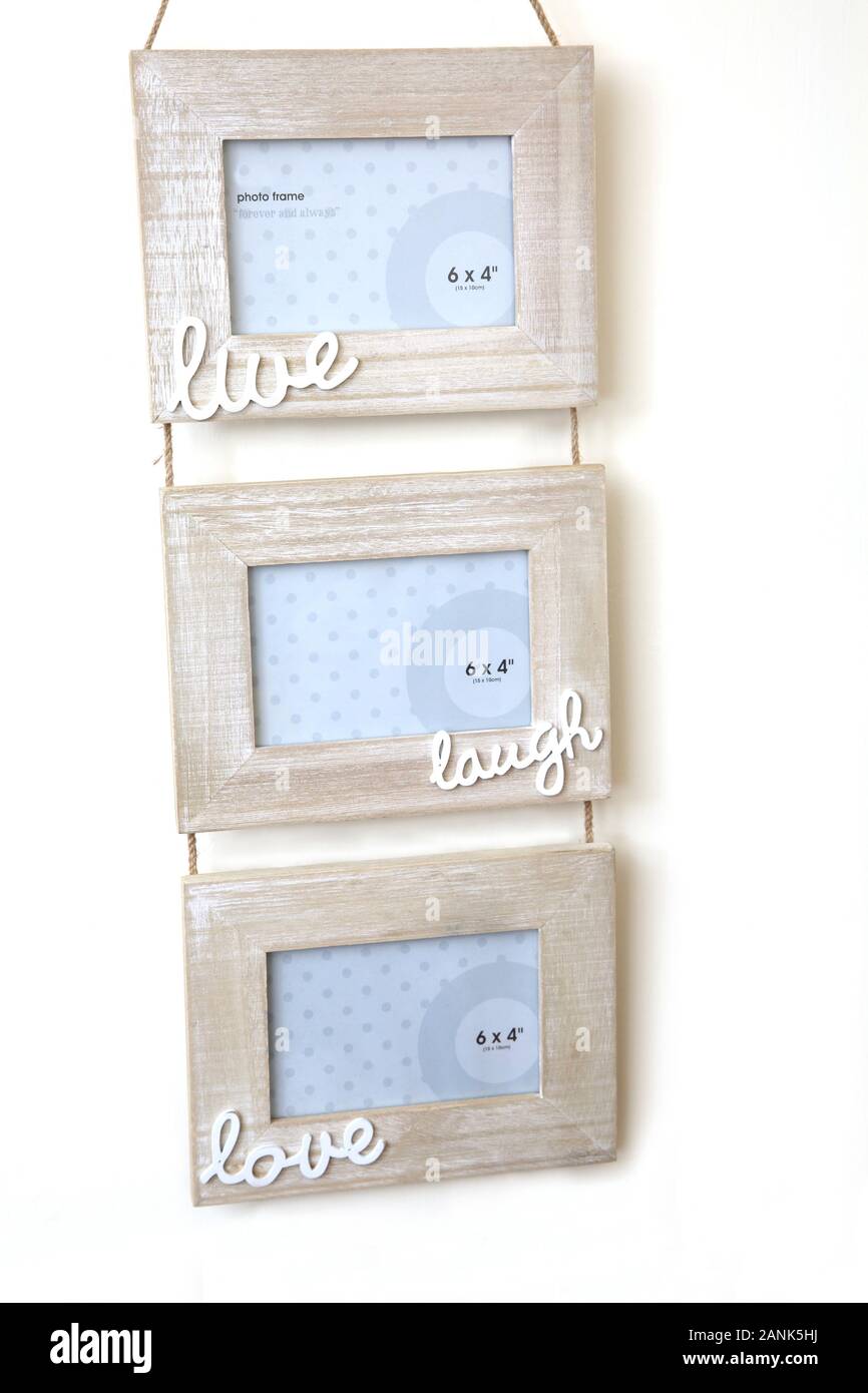 Hanging Photo Frame "Live, Laugh and Love Stock Photo Alamy