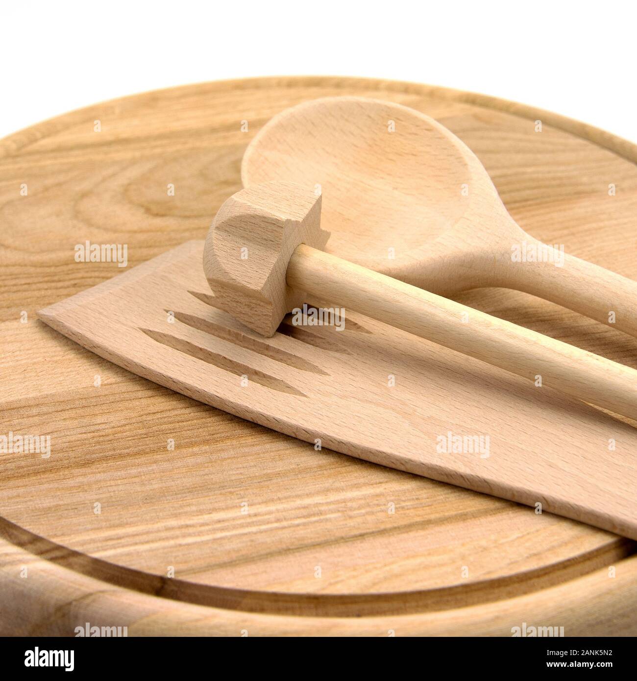 Various kitchen utensils made of beech wood Stock Photo Alamy