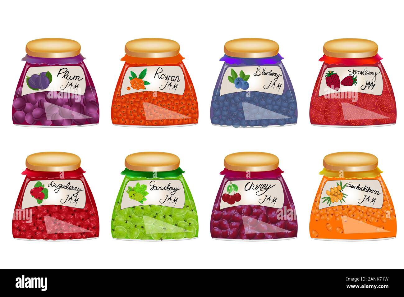 Download Berry Jam Jar Glass Set Isolated On White Background Set Of Glass Jar With Marmalade Grocery Packaging Collection In A Realistic Style Vector Stock Vector Image Art Alamy
