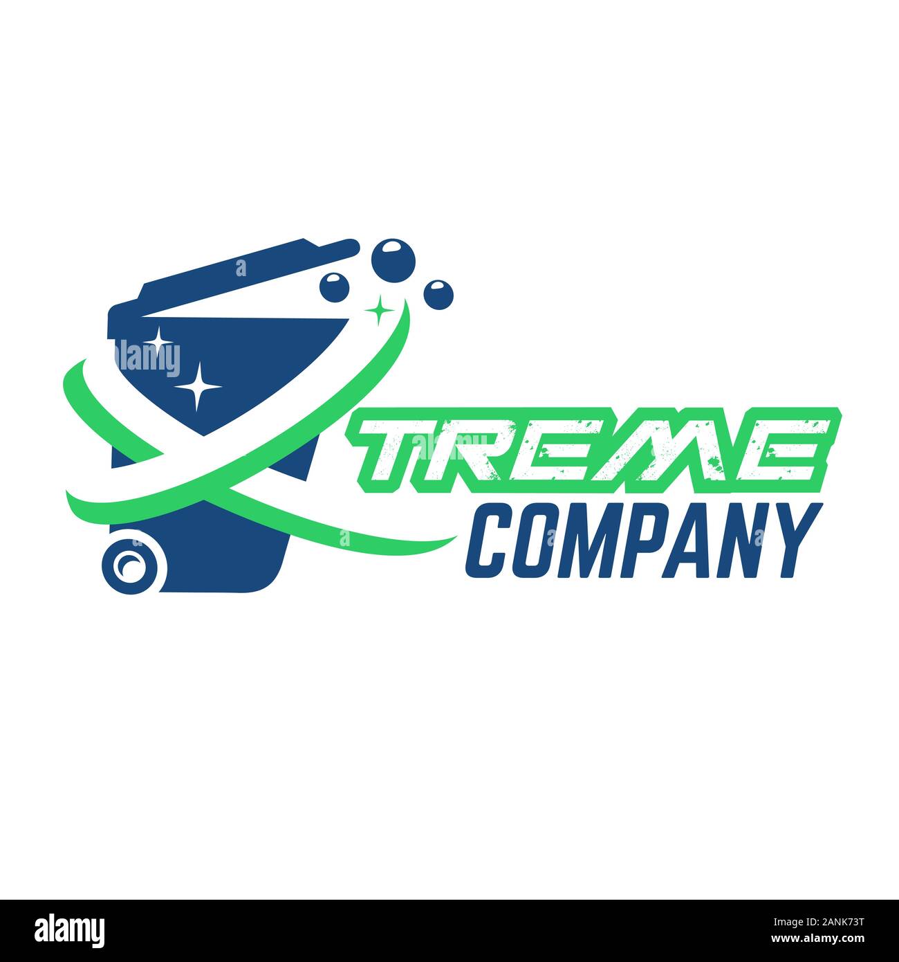 Modern extreme Trash can logo. Vector illustration Stock Vector Image
