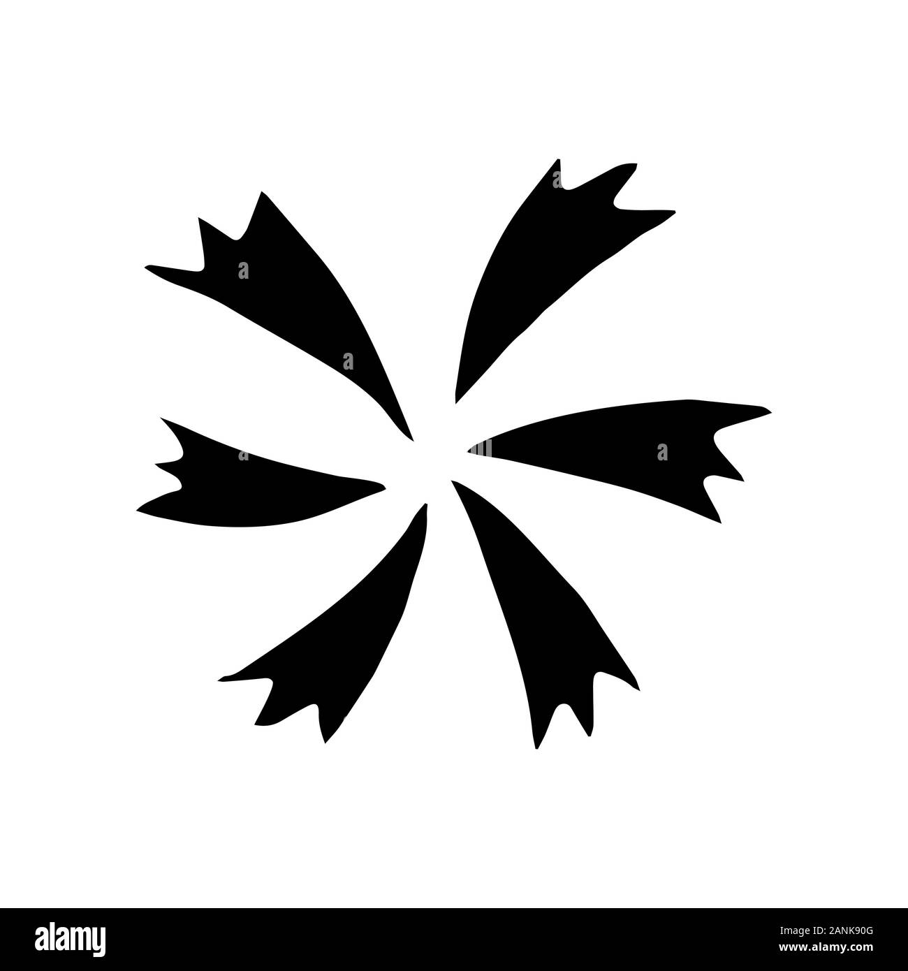 Cornflower black and white illustration in doodle style. Field ...