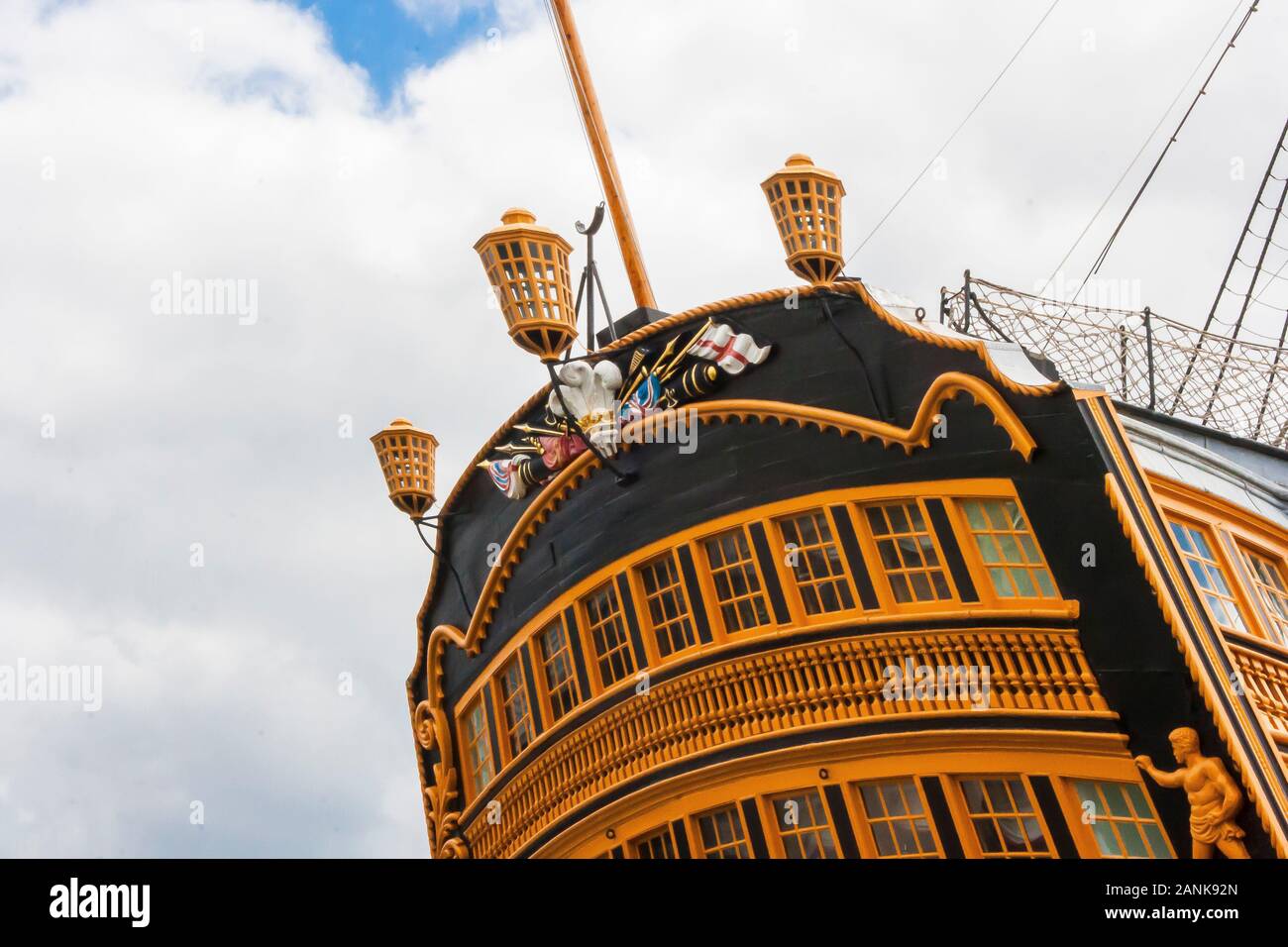 9 June 2015 The stern with officers quarters of the ancient sailing