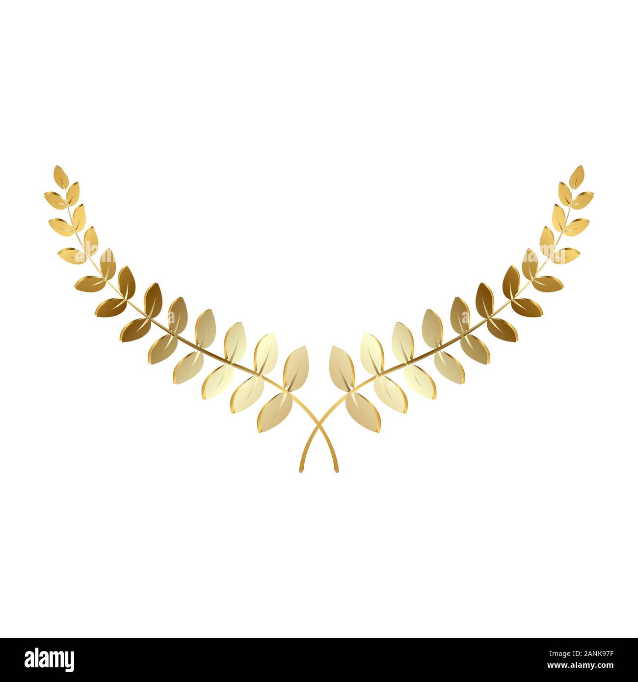 Vector golden laurel wreath isolated on a white background Stock Vector ...
