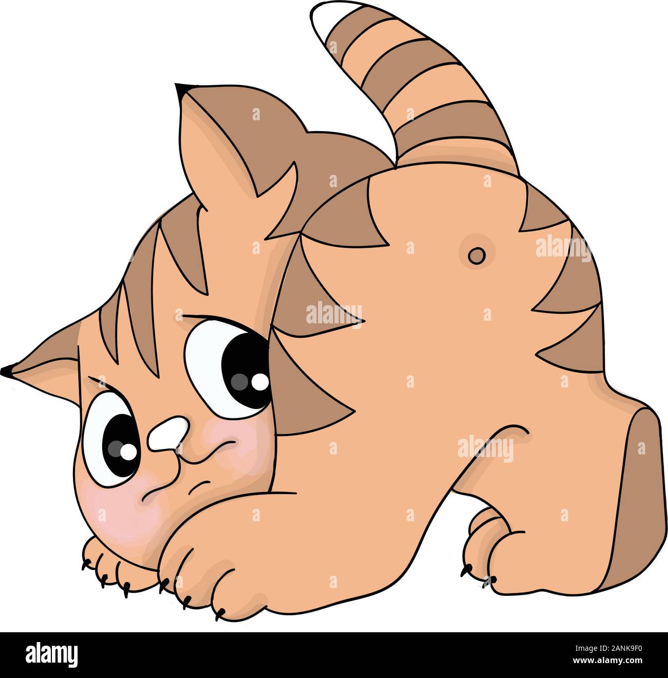 Vector Illustrations Imaje Of Cartoon Ginger Tabby Kitten Valentine Stock Vector Image And Art Alamy 