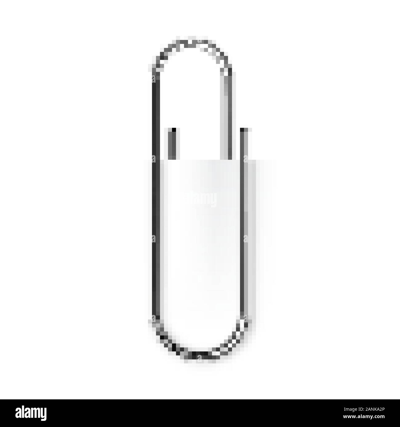 Realistic metal paper clip isolated on white background. Page holder