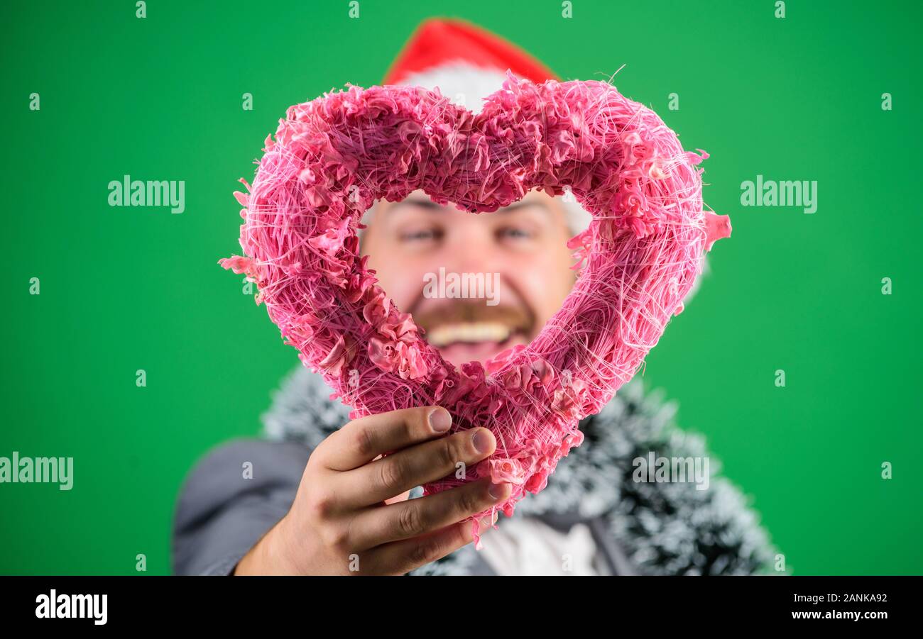 pink and green santa hat