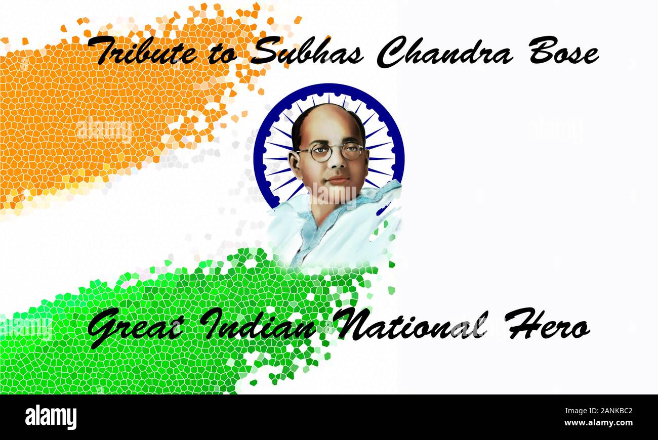 Great Indian Leader Subhas Chandra Bose Illustration Breaking