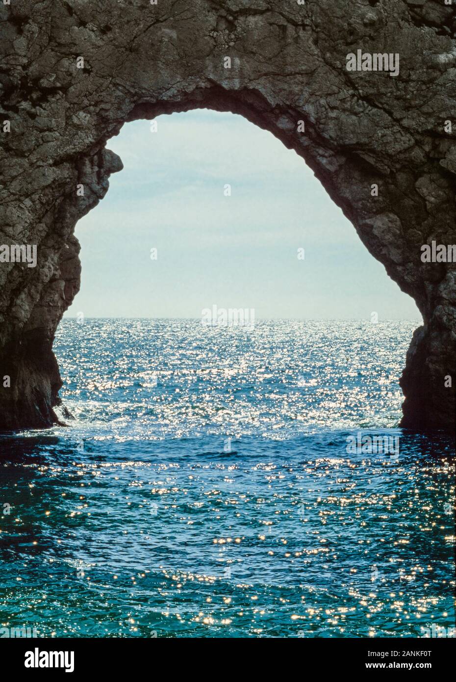 Durdle Door is a natural limestone arch on the Jurassic Coast near Lulworth in Dorset, UK Stock Photo
