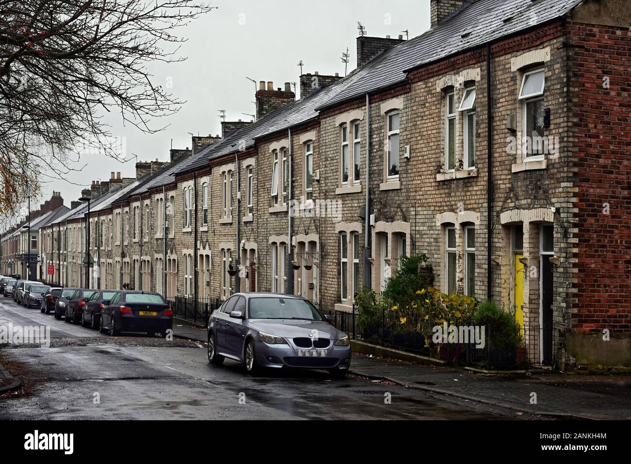 Terraced houses in Newcastle upon Tyne Stock Photo