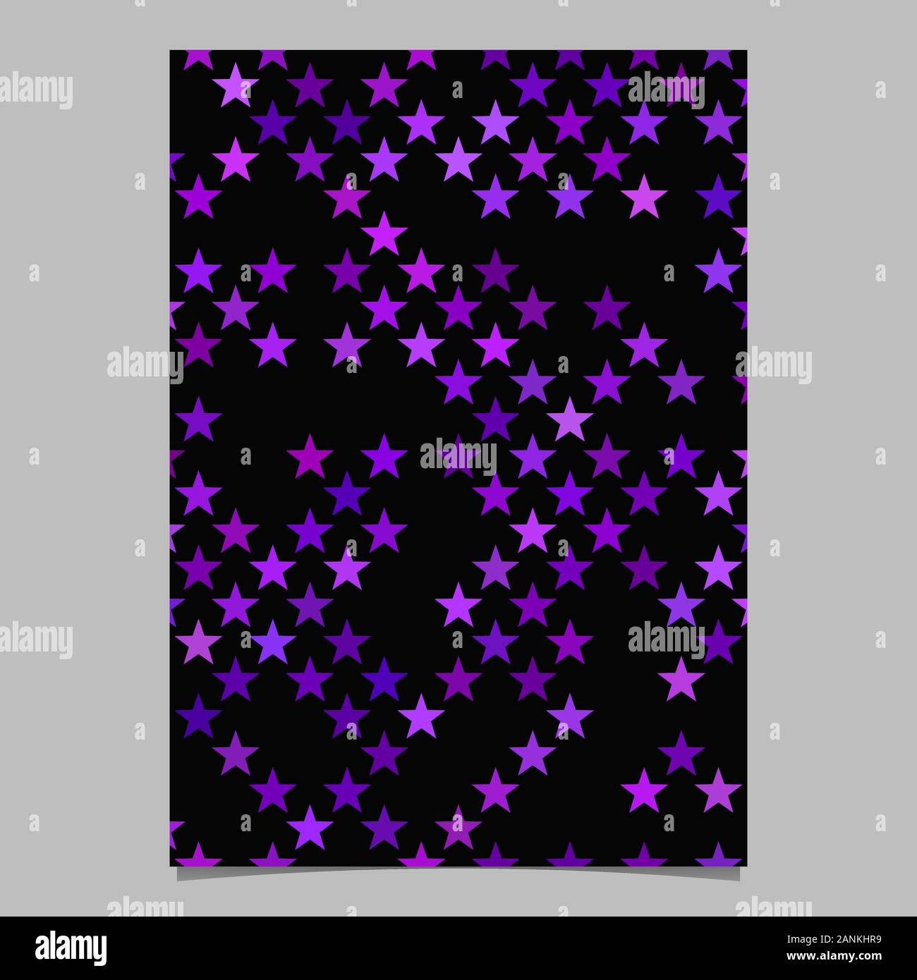 Purple geometrical pentagram star shape pattern background brochure template design Stock Vector
