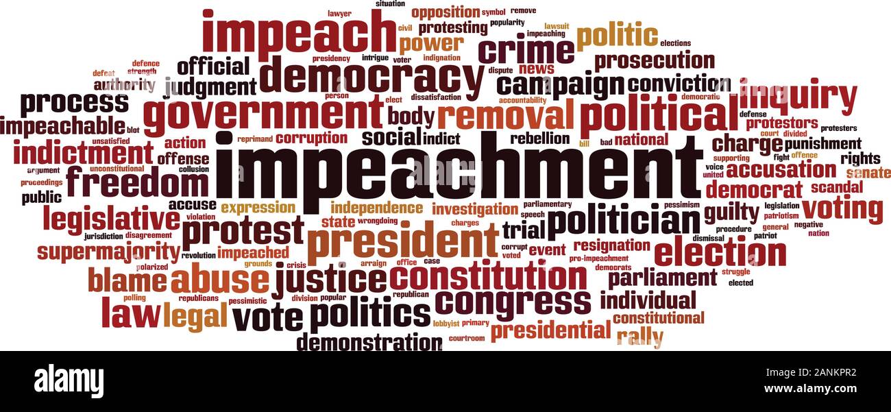 Impeachment cloud concept. Collage made of words about impeachment. Vector illustration Stock Vector