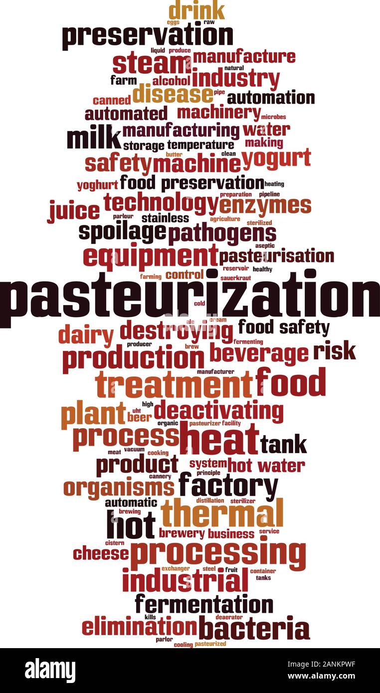 Pasteurization word cloud concept. Collage made of words about pasteurization. Vector illustration Stock Vector