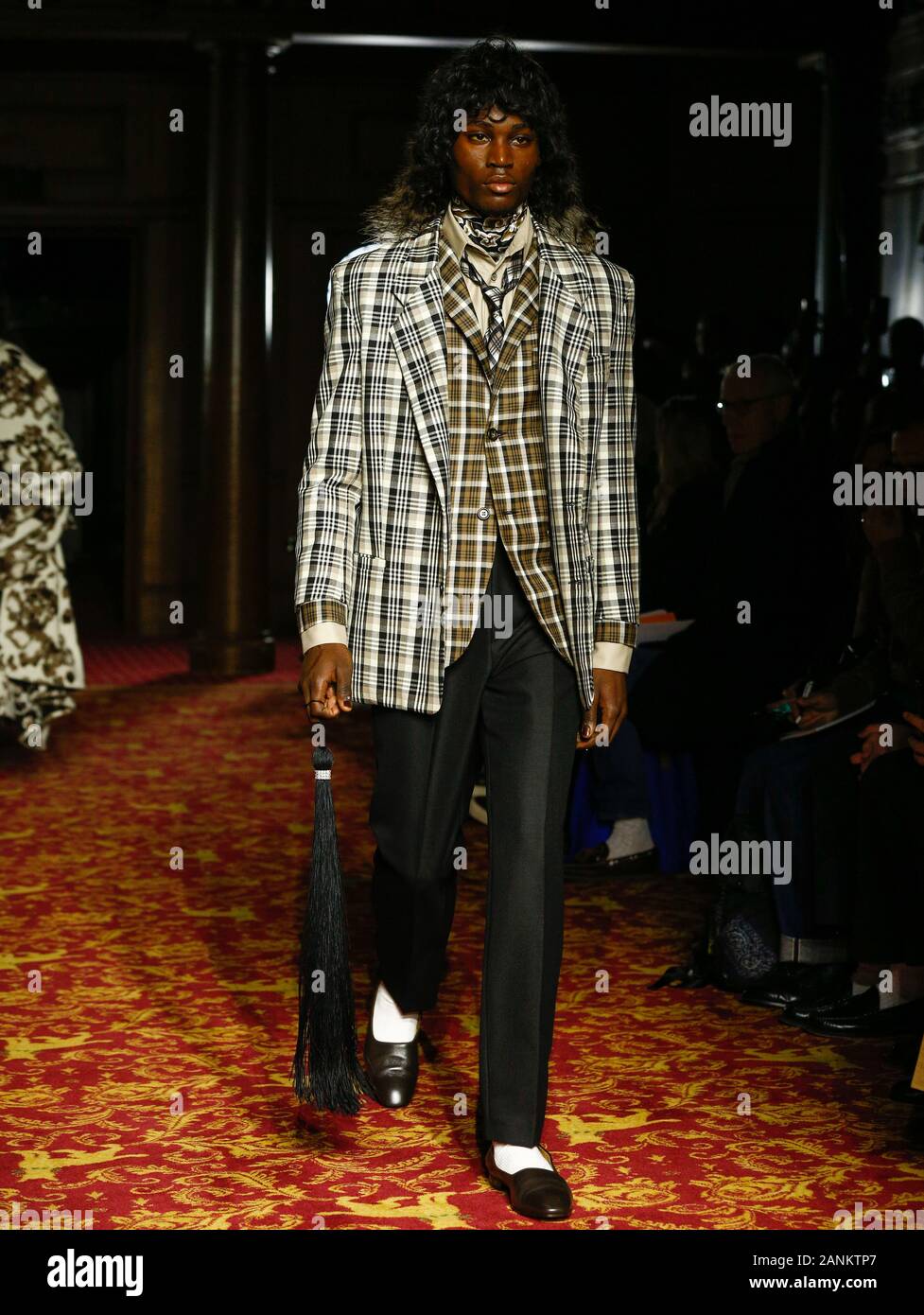 London,UK, 05th Jan, 2020, Edward Crutchley new fashion collection during London Fashion Week Mens Autumn Winter 2020, Fall Winter 2020 at British Fas Stock Photo
