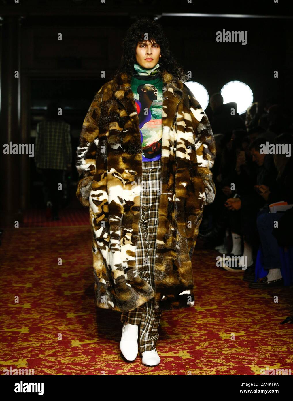 London,UK, 05th Jan, 2020, Edward Crutchley new fashion collection during London Fashion Week Mens Autumn Winter 2020, Fall Winter 2020 at British Fas Stock Photo