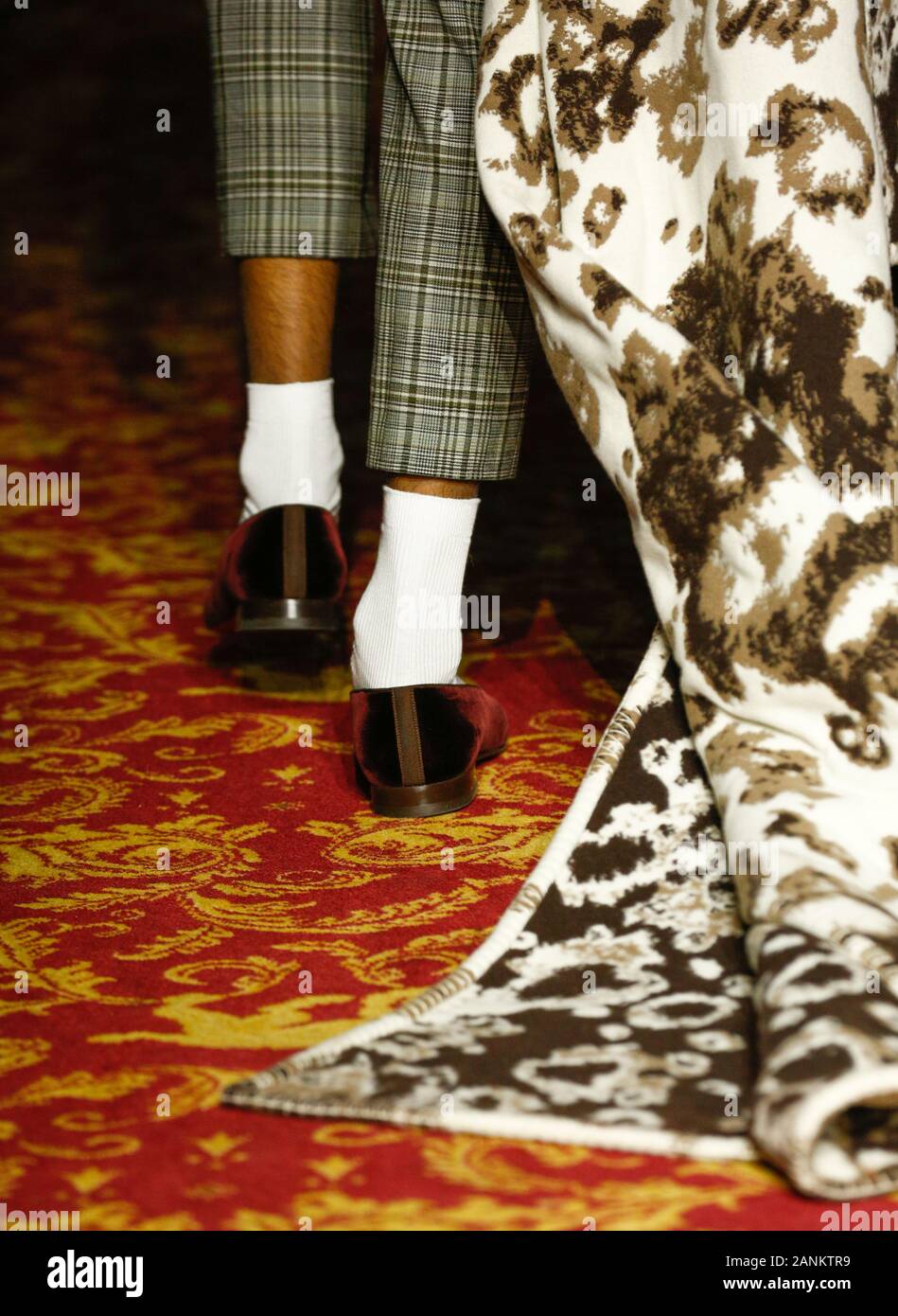London,UK, 05th Jan, 2020, Edward Crutchley new fashion collection during London Fashion Week Mens Autumn Winter 2020, Fall Winter 2020 at British Fas Stock Photo