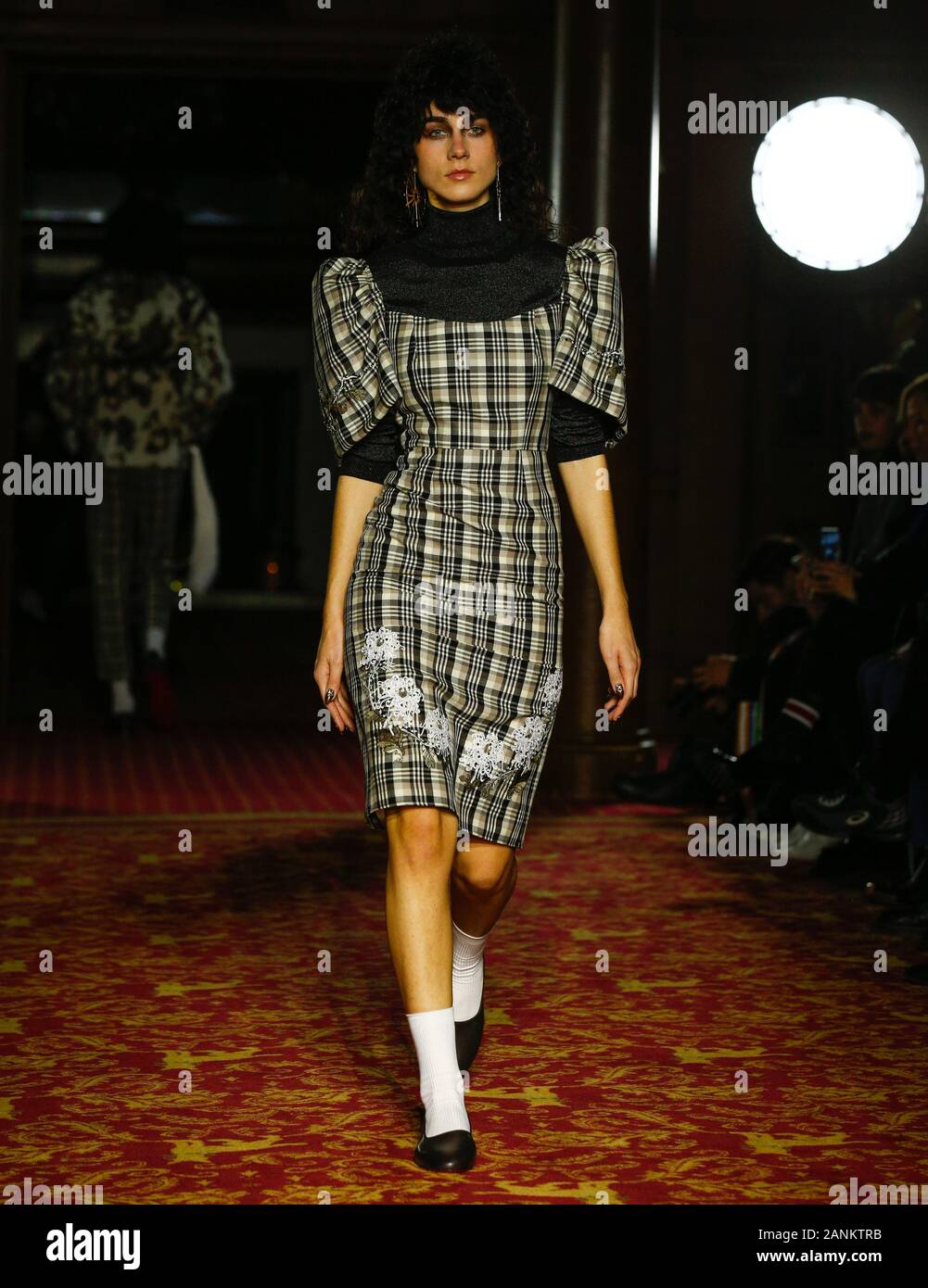 London,UK, 05th Jan, 2020, Edward Crutchley new fashion collection during London Fashion Week Mens Autumn Winter 2020, Fall Winter 2020 at British Fas Stock Photo