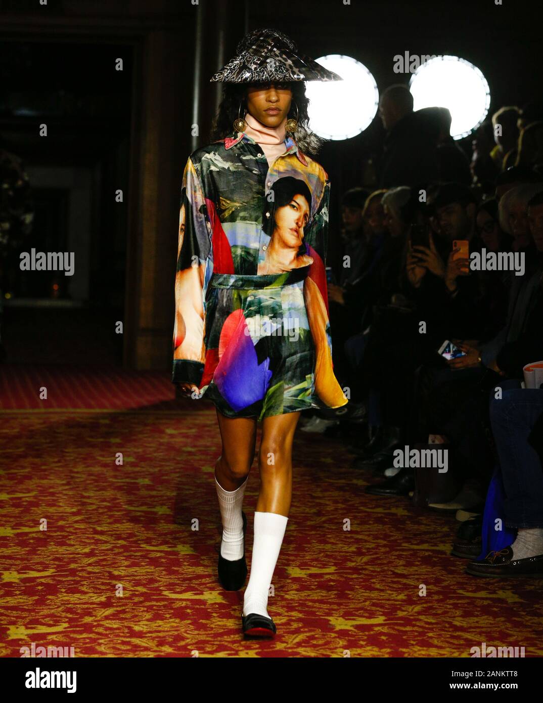 London,UK, 05th Jan, 2020, Edward Crutchley new fashion collection during London Fashion Week Mens Autumn Winter 2020, Fall Winter 2020 at British Fas Stock Photo