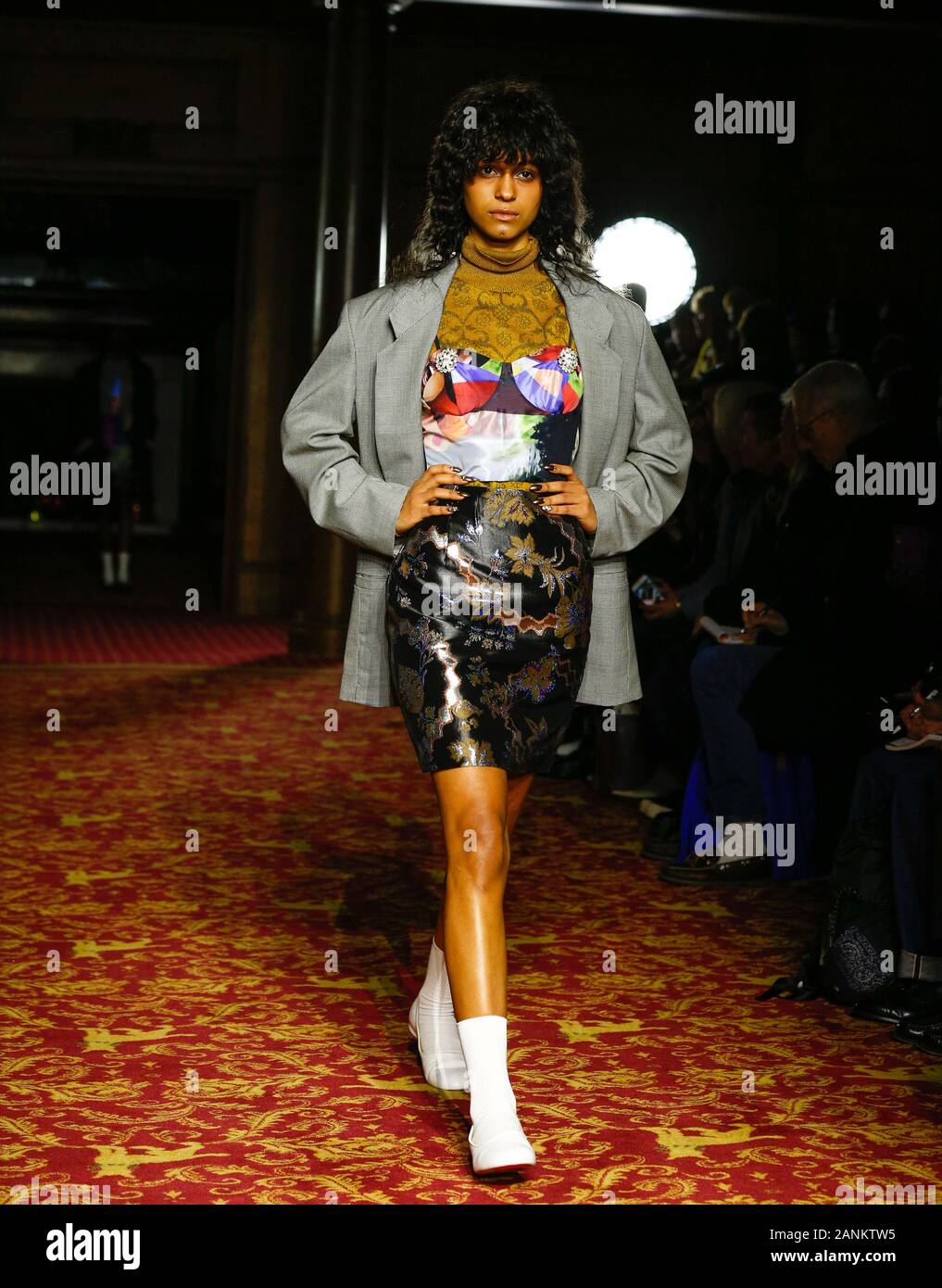 London,UK, 05th Jan, 2020, Edward Crutchley new fashion collection during London Fashion Week Mens Autumn Winter 2020, Fall Winter 2020 at British Fas Stock Photo