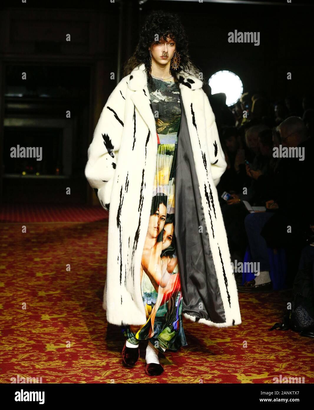 London,UK, 05th Jan, 2020, Edward Crutchley new fashion collection during London Fashion Week Mens Autumn Winter 2020, Fall Winter 2020 at British Fas Stock Photo