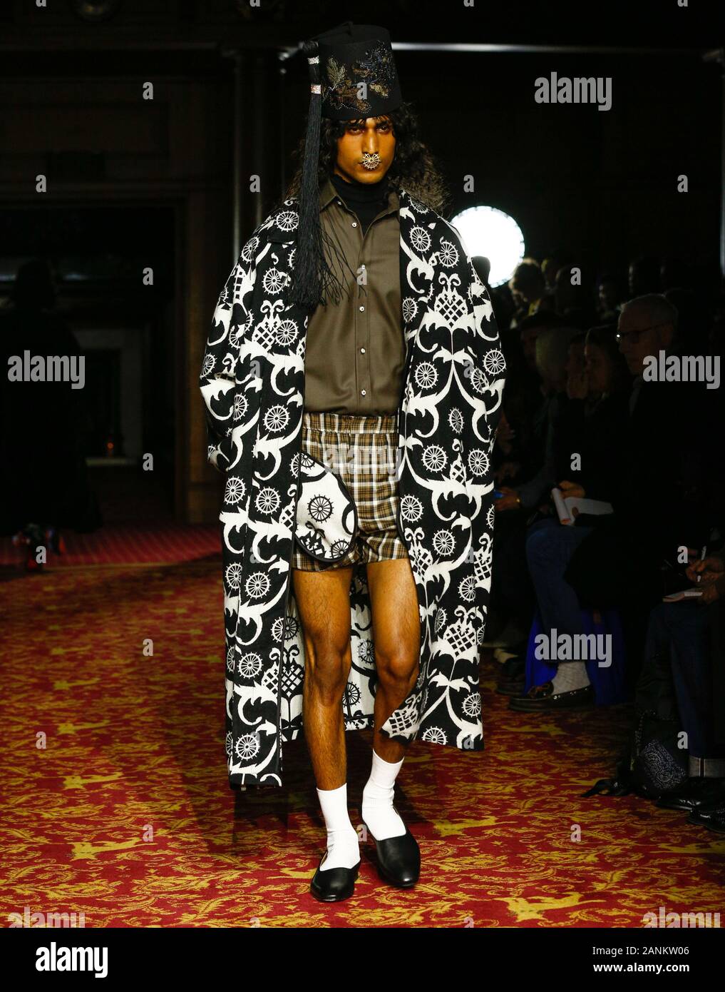 London,UK, 05th Jan, 2020, Edward Crutchley new fashion collection during London Fashion Week Mens Autumn Winter 2020, Fall Winter 2020 at British Fas Stock Photo