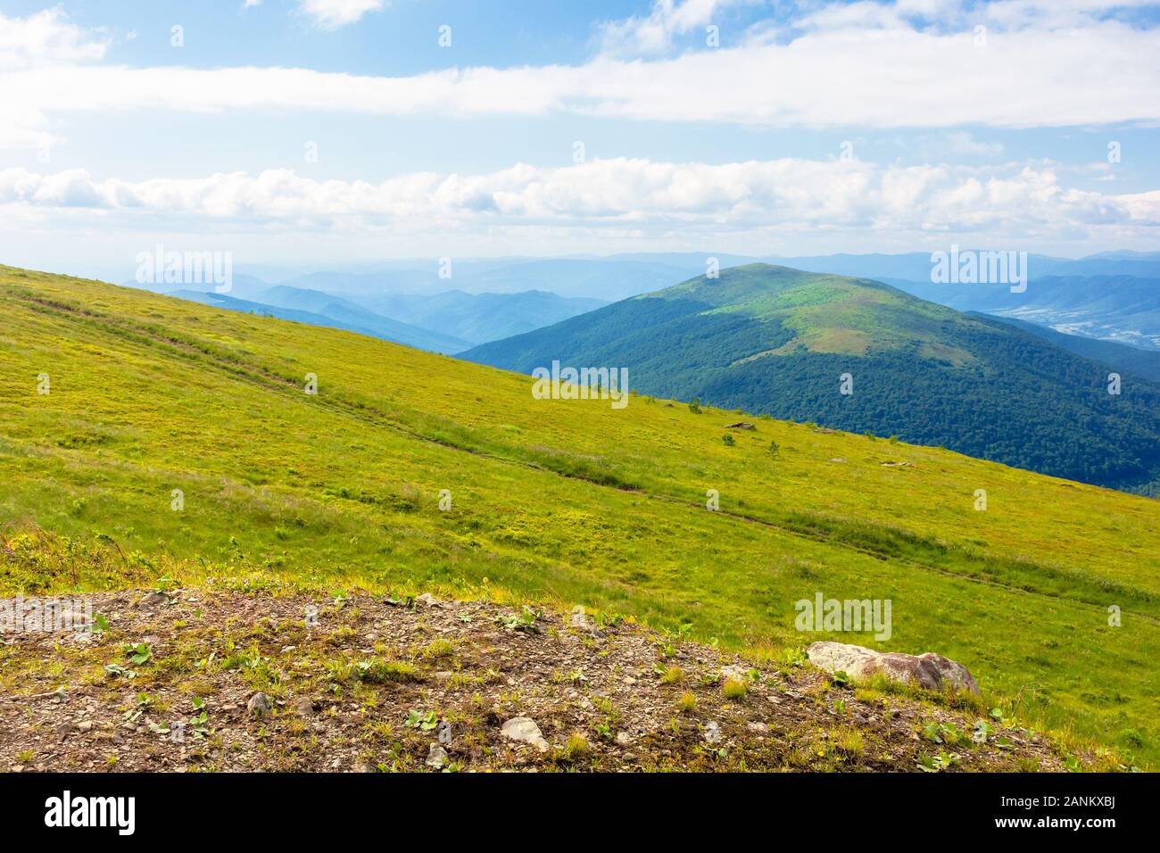 mountain landscape with clouds. beautiful summer scenery Stock Photo