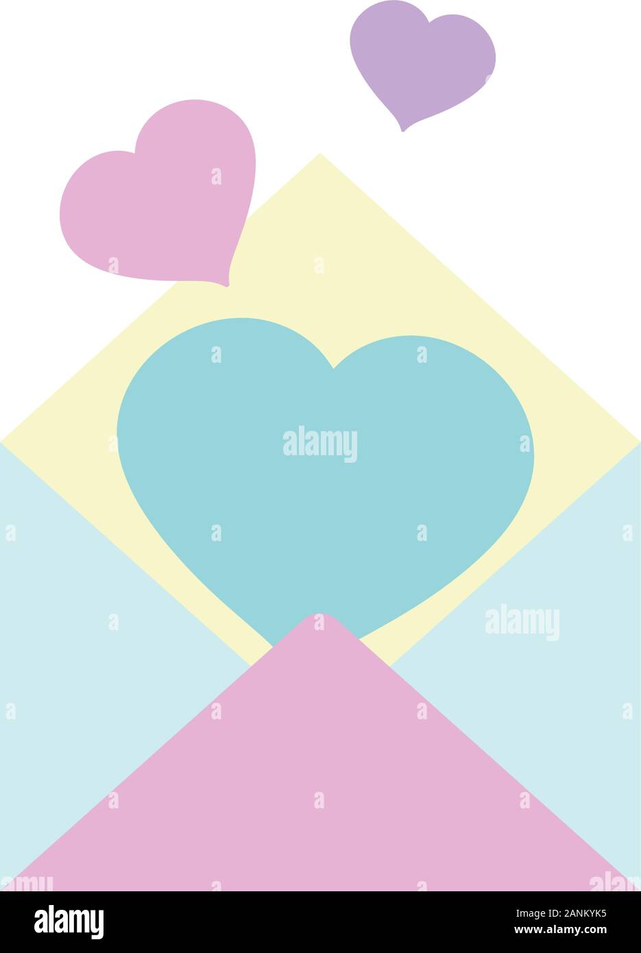 happy valentines day, envelope message with hearts love romantic ...