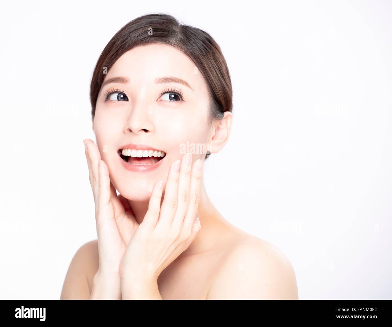 closeup young beauty  with clean fresh skin Stock Photo