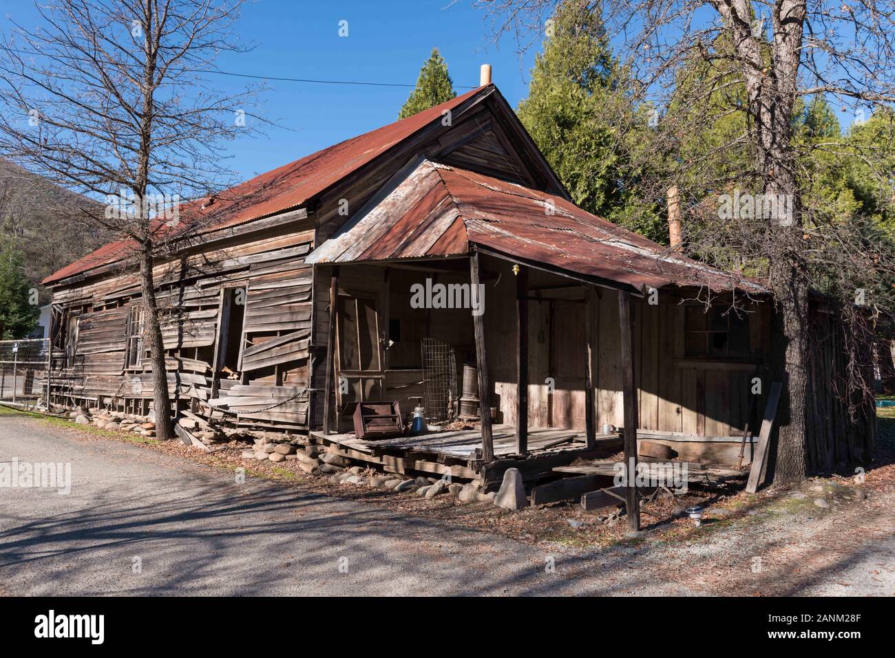A decrepit cabin in French Gulch, a tiny settlement west of Redding, California, and near the