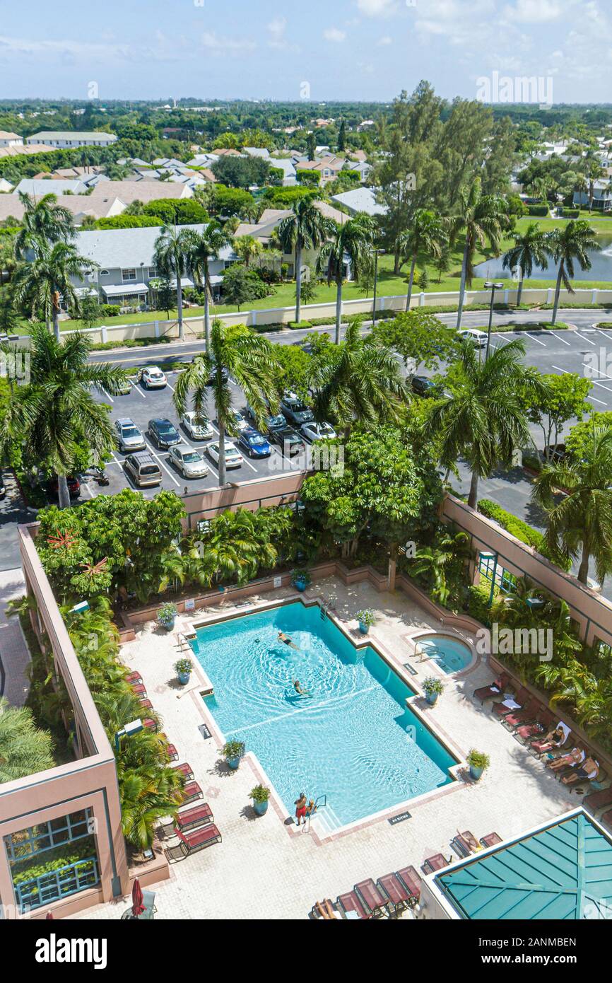 Boca Raton Florida,Palm Beach County,Marriott Boca Raton,aerial view,swimming pool,FL100731066 Stock Photo